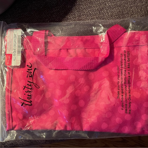 Thirty-One All in One Organizer Pink Lotsa Dots Pattern.  New in Package - Picture 3 of 6